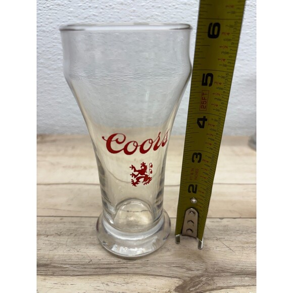 Vtg 1970 Set Of 3 Coors Red Griffin Lion Logo Beer Glasses - Picture 10 of 12